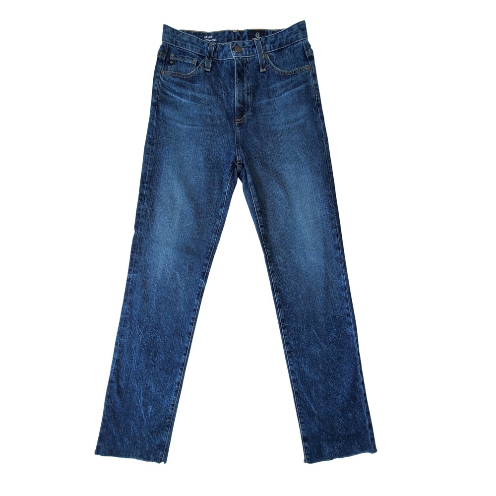 AG Adriano Goldschmied Alexxis High Rise Vintage Straight Jeans 25R Raw Hem